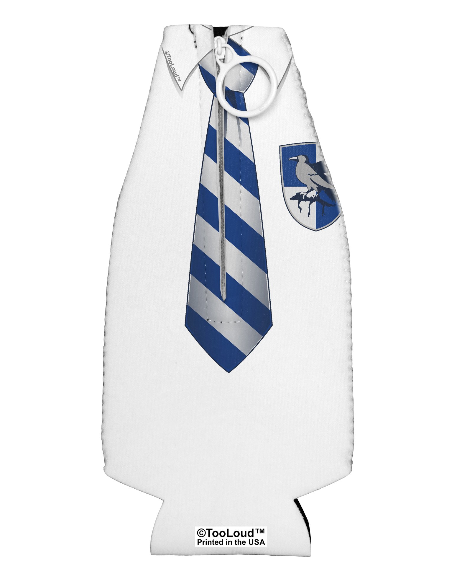 TooLoud Wizard Uniform Blue and Silver AOP Collapsible Neoprene Bottle Insulator All Over Print