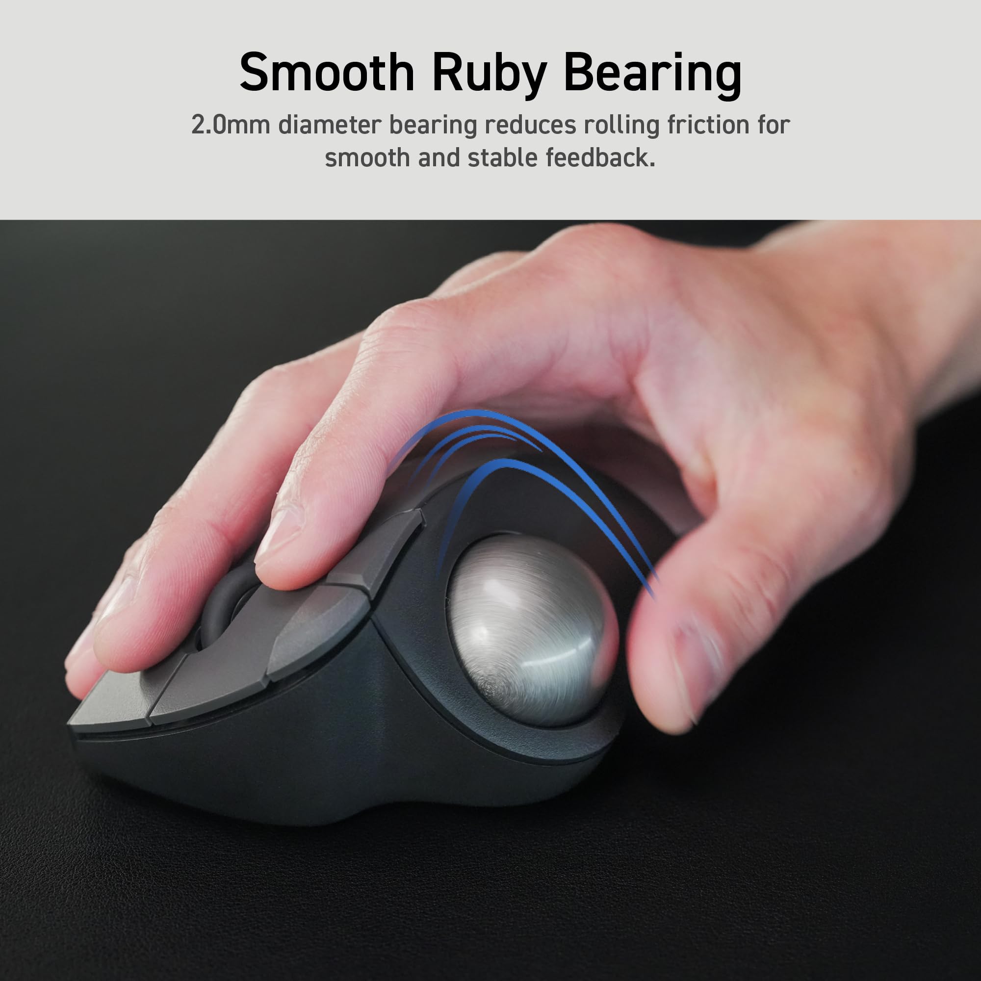 ELECOM Trackball IST Bluetooth 5.3 de diseño ergonómico y cómodo, seguimiento suave con rodamiento de bolas de rubí, bola de 36 mm, control de pulgar, compatible con Windows, PC, Mac, iPadOS y Android