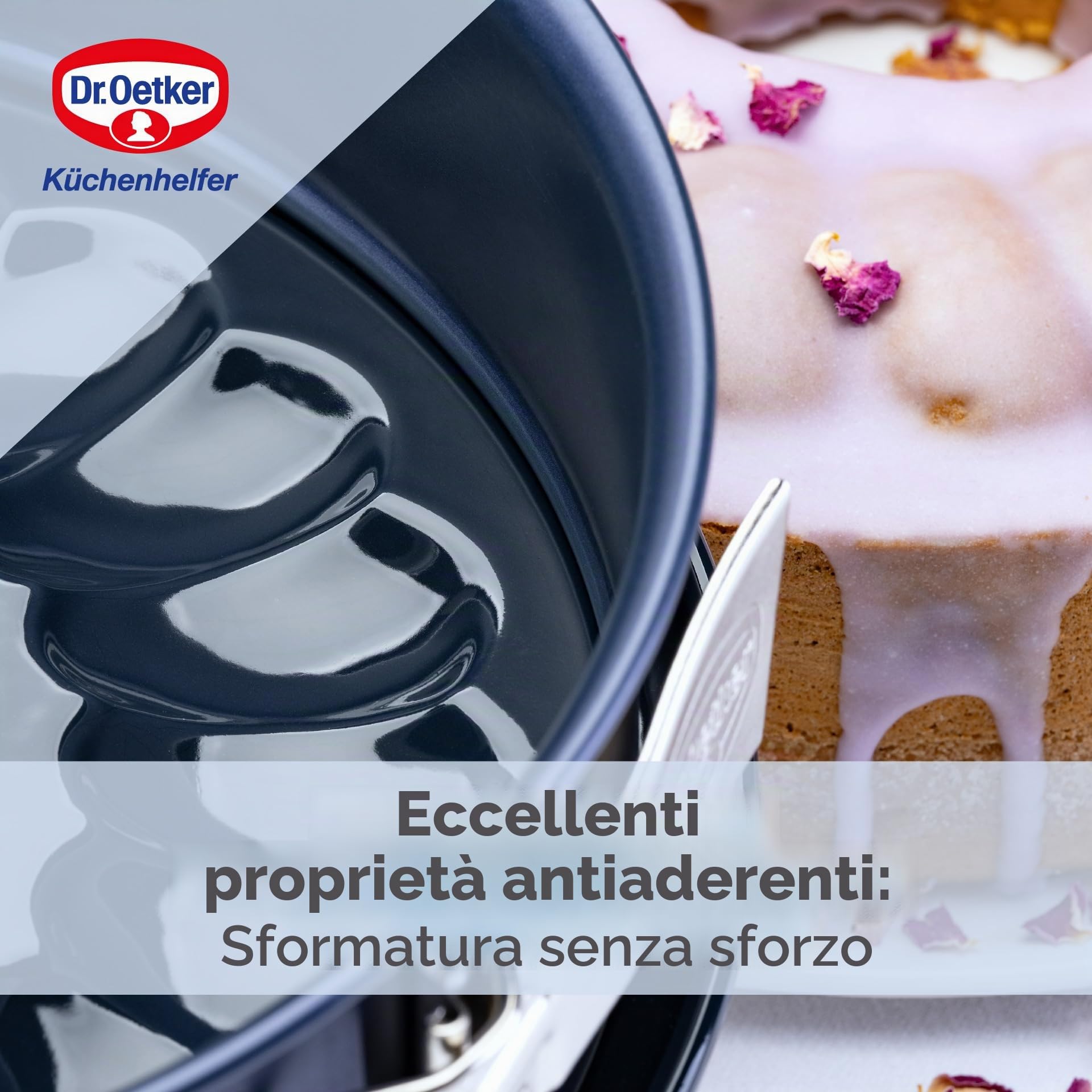Dr. Oetker 1102 - Teglia a Cerniera con Fondo Staccabile di 2 Tipi, 26 cm