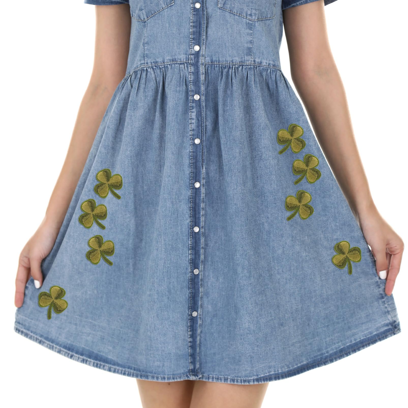 STOBOK 100pezzi Patches Ricamati Shamrock Per Capi e Accessori Toppe Termoadesive Per Riparazioni e Decorazioni Di Vestiti Jeans Cappelli Shirt