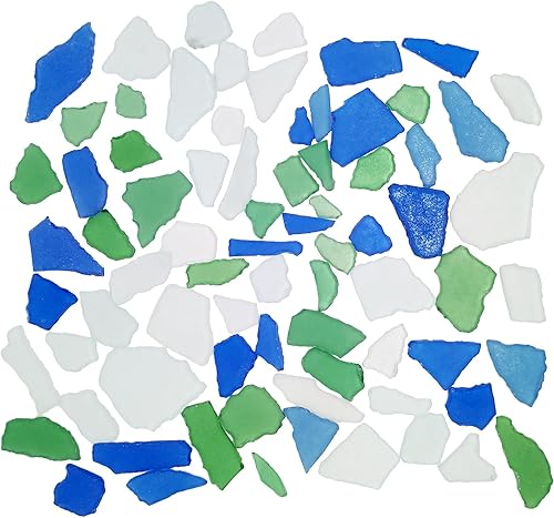 Miniatura 2 de Nwsrayu 2 libras, 32 onzas, mezcla transparente azul esmerilado, vidrio de mar, piezas de vidrio de mar triturado, relleno de jarrón, decoración de