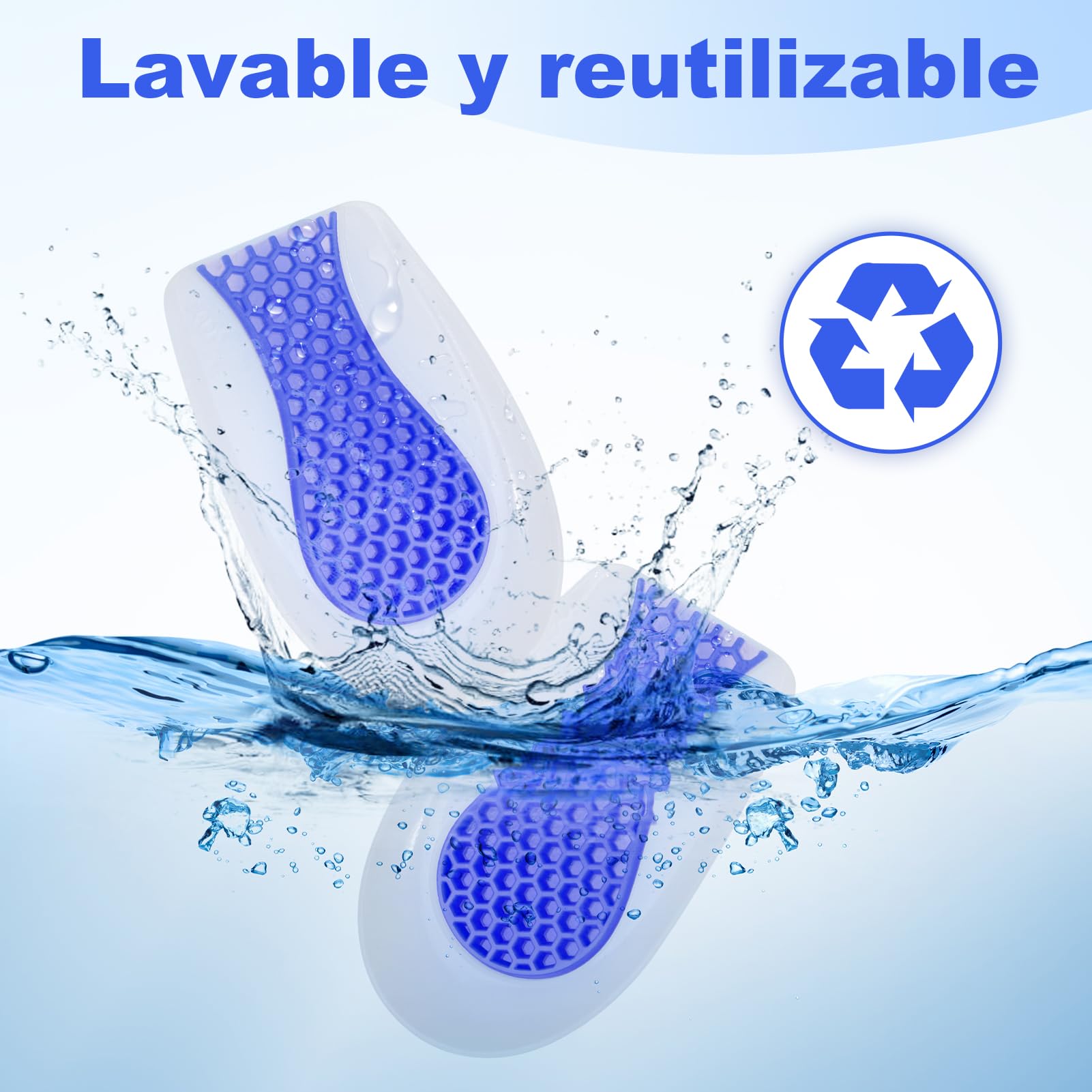 Taloneras de Gel de Silicona, Almohadillas para Talón para aliviar la presión, soporte y amortiguación del talón, Copa Taloneras de Gel Transpirable para Hombre y Mujer (1 Par)