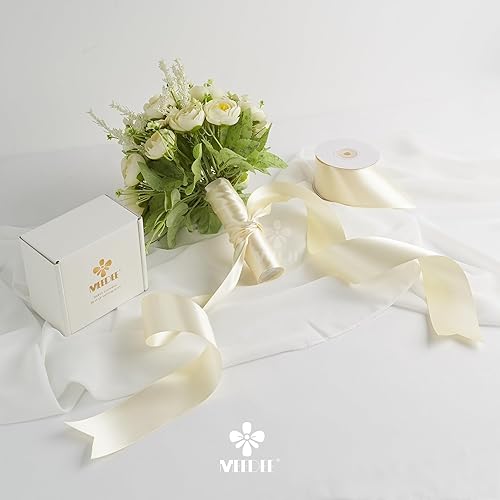 Vista 95 de MEEDEE Orange Satin Ribbon - 1.5 inch Double Faced Satin Ribbon, 50 Yards - Neon Tangerine - For Christmas, Thanksgiving, Halloween, Weddings