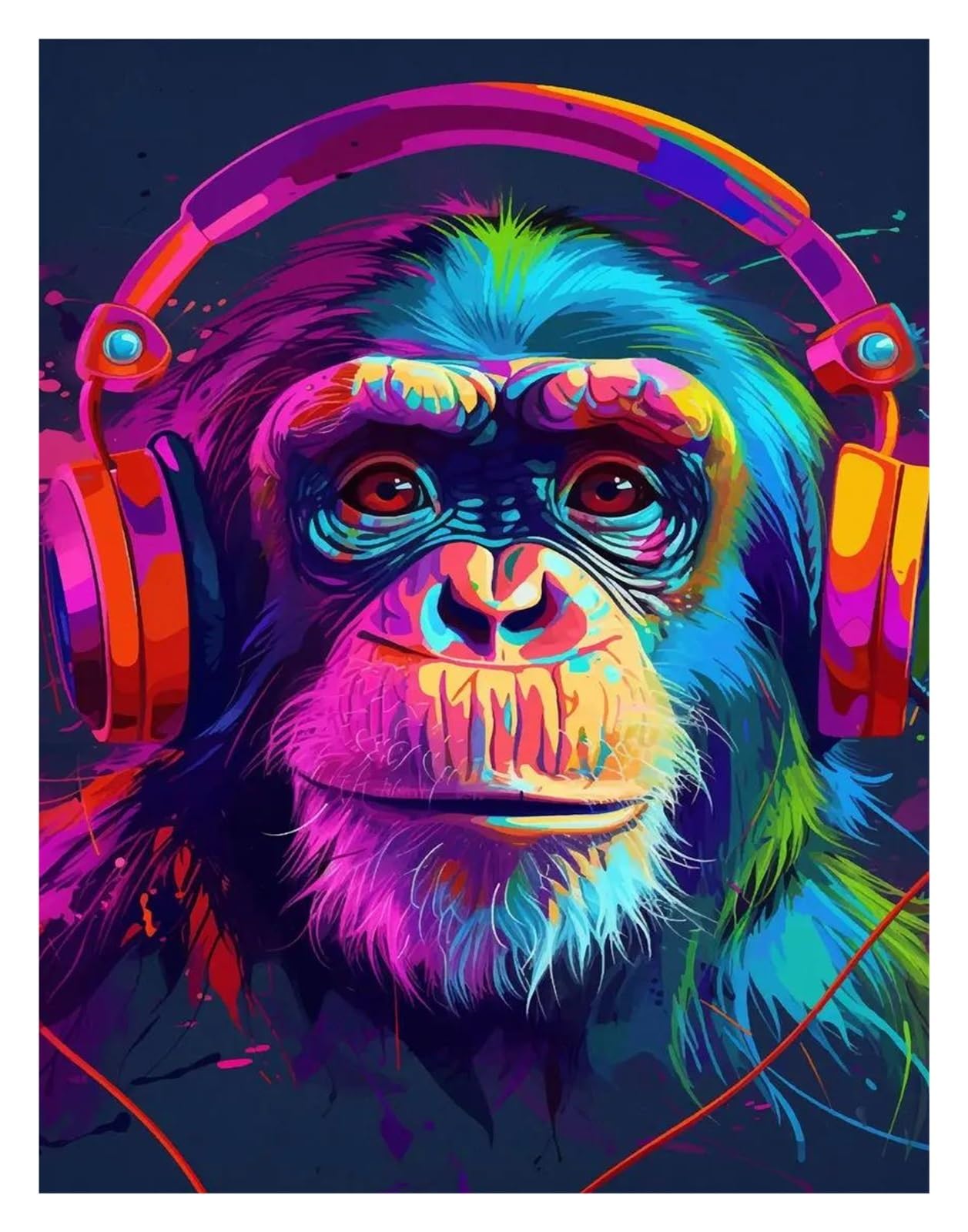 Peinture sur toile singe fumant pour une décoration intérieure cosy