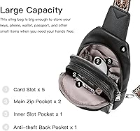 Vista 30 de Telena Bolso bandolera para mujer, bolso cruzado para mujer, cangurera de cuero vegano con correa ajustable