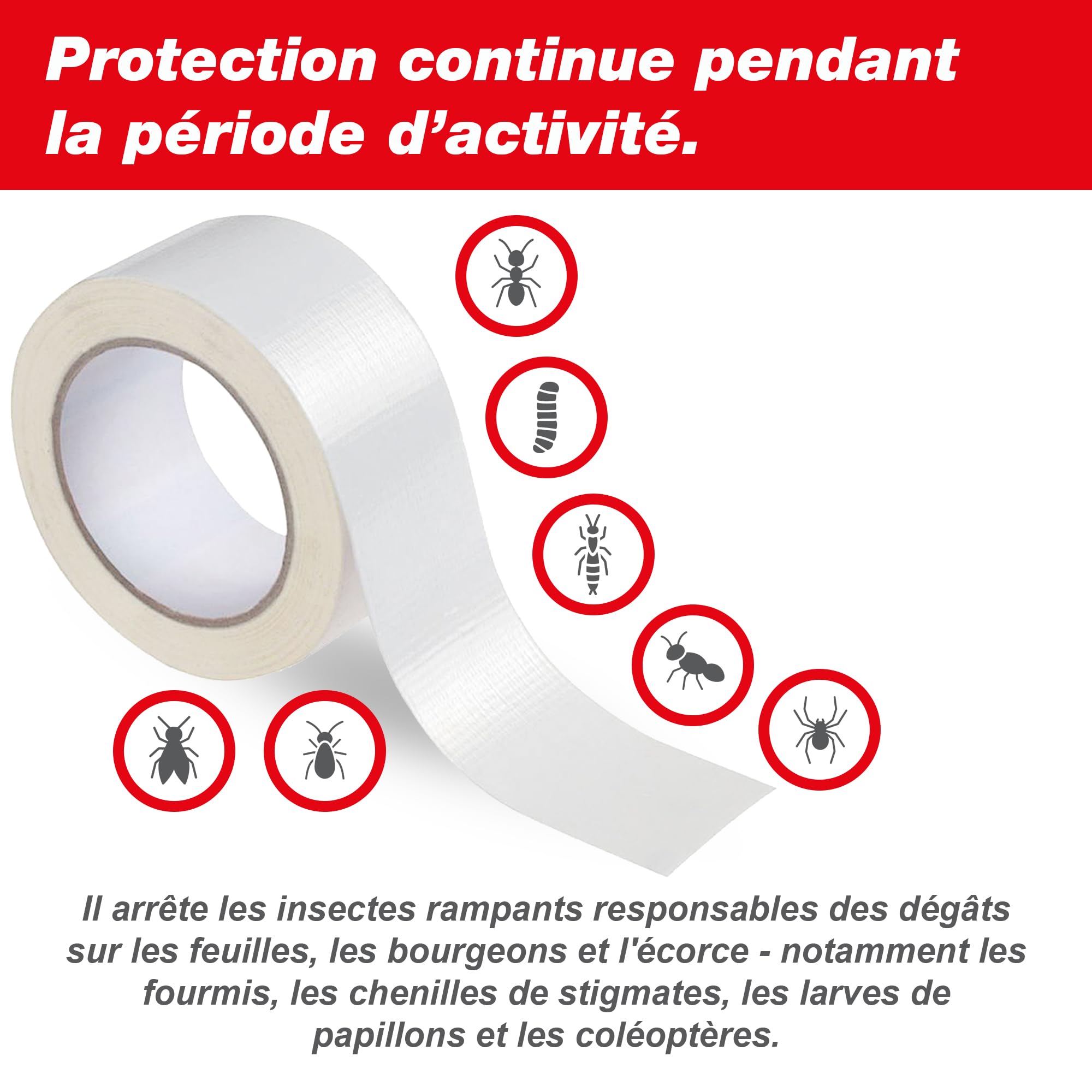 SWISSINNO Ruban adhésif Anti-Fourmis pour Insectes rampants 5 cm x 5 m Protection des Arbres