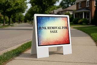 Junk Removal For Sale 4Th Of July American Flag Usa Patriotic Watercolor A-Frame Double Sided 23x23 in. Yard Road Sign