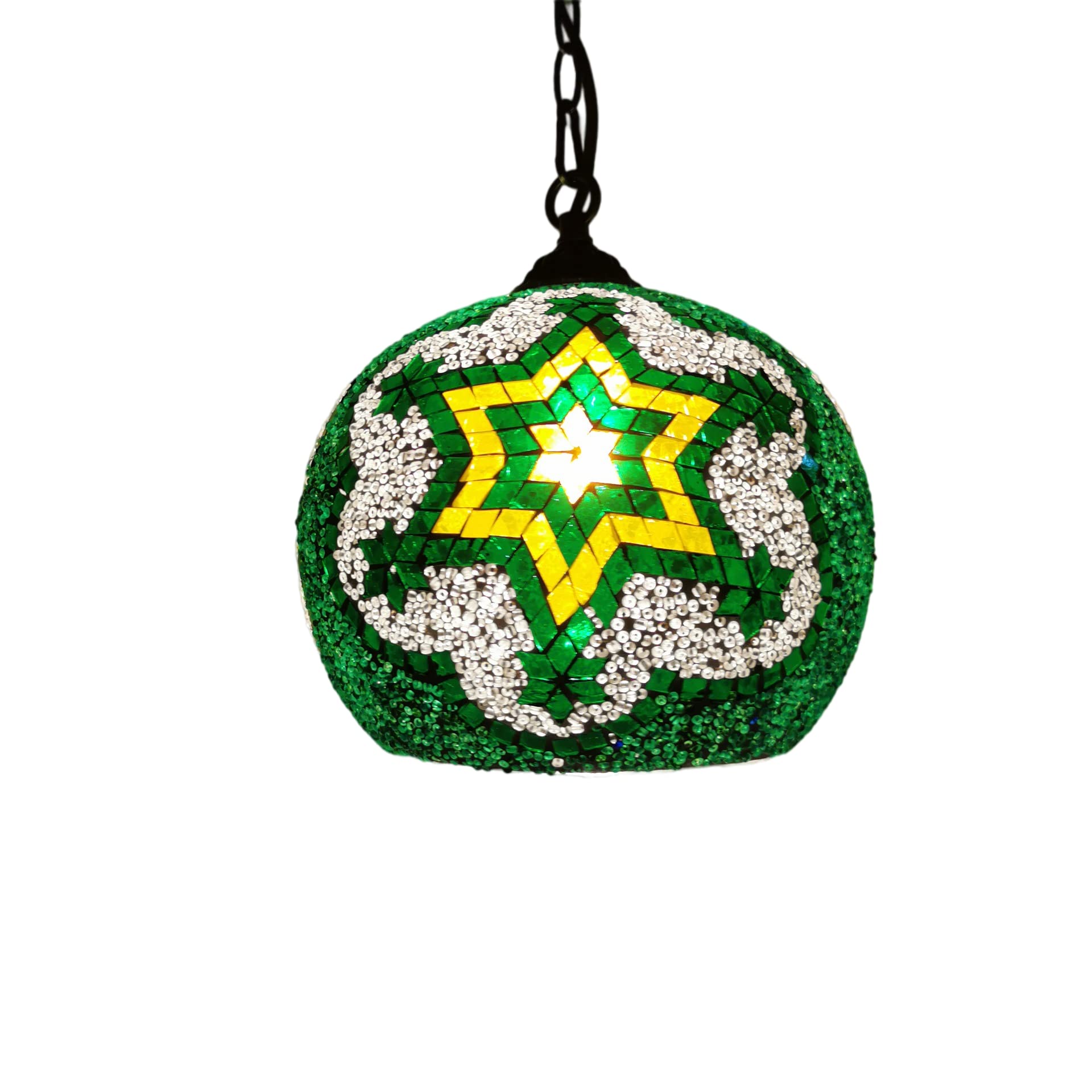 HPTHLY Turkish Moroccan Mosaic Plug In Swag Pendant Lamp Light Fixture Plugged Tiffany Chandelier For Hallway Aisle Porch Stairway Closet,8 Comfortable Anniversary (12-A)