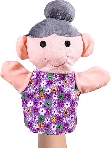 Miniatura 3 de Juego de marionetas de mano, 6 miembros de la familia, marionetas de mano de felpa suave de 9 pulgadas para niños para contar historias, enseñanza,