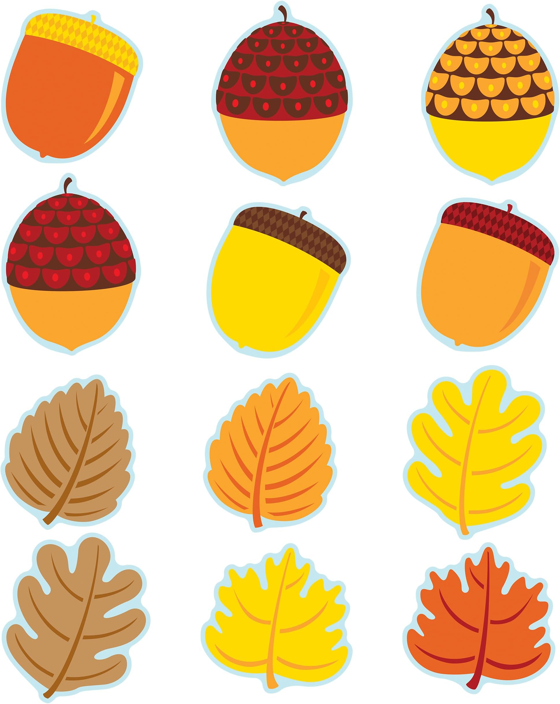 Carson Dellosa Seasonal Fall Leaves and Acorns Bulletin Board Cutouts, 36 Piece Seasonal Leaves and Acorns Fall Bulletin Board Decorations, Fall Classroom Décor