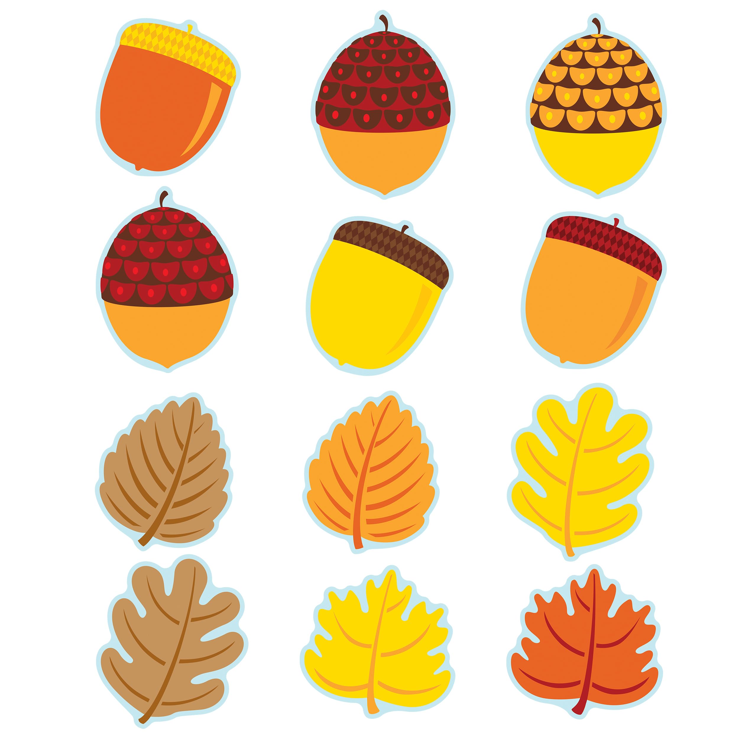 Carson Dellosa Seasonal Fall Leaves and Acorns Bulletin Board Cutouts, 36 Piece Seasonal Leaves and Acorns Fall Bulletin Board Decorations, Fall Classroom Décor