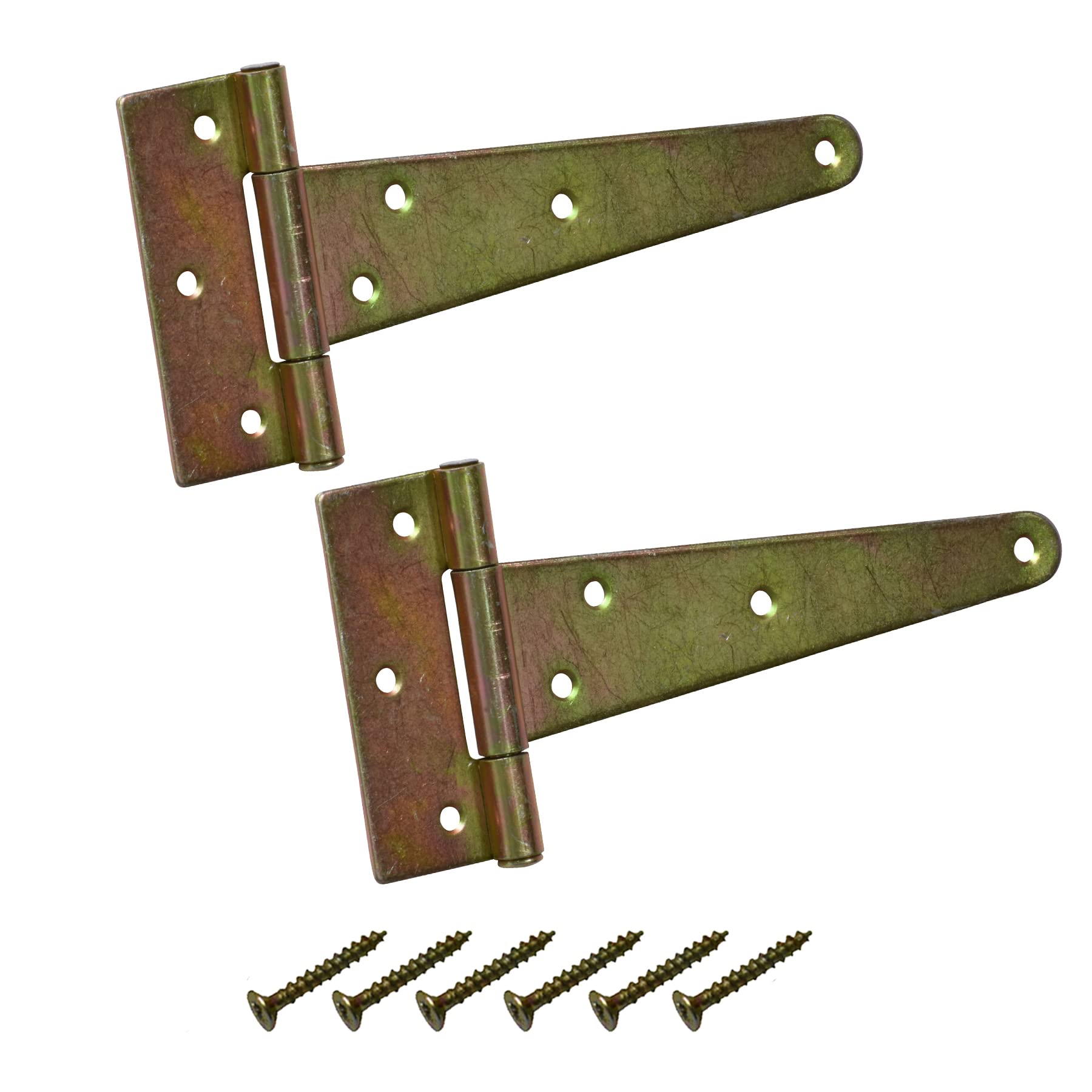 BRESKO Kreuzgehänge verzinkt Scharnier Torband Türband Ladenband T-Scharniere T-Bänder 2er Set mit Schrauben (150x35x80 mm)