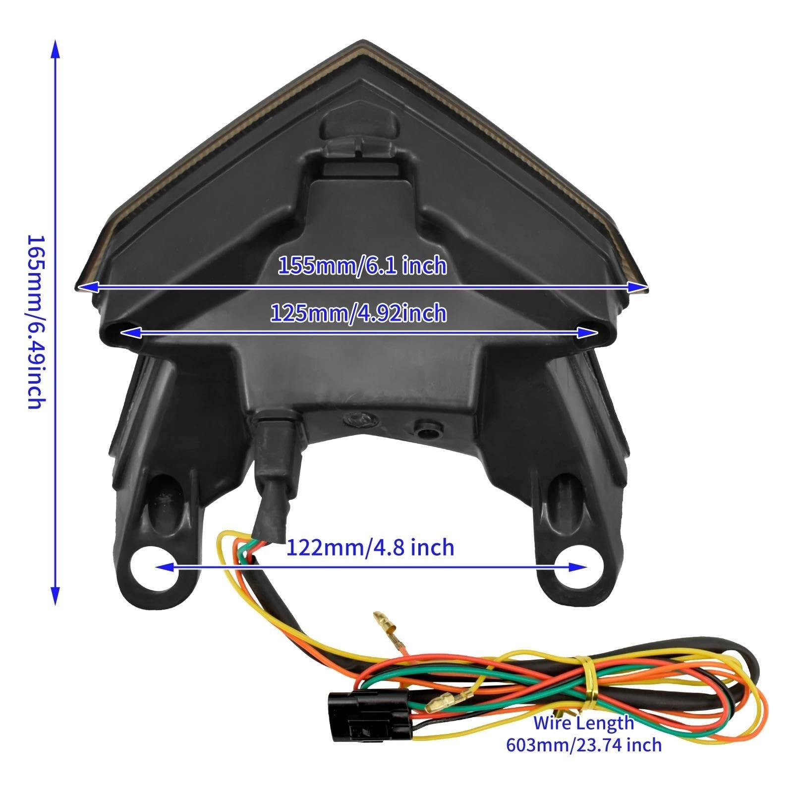 Feu Stop Feu Arrière De Moto Clignotant Ambre Clignotant Rouge Feu Stop Pièces pour K&awasaki Z125 2013-2022 ZX6R Z800 2013-201 Clignotants