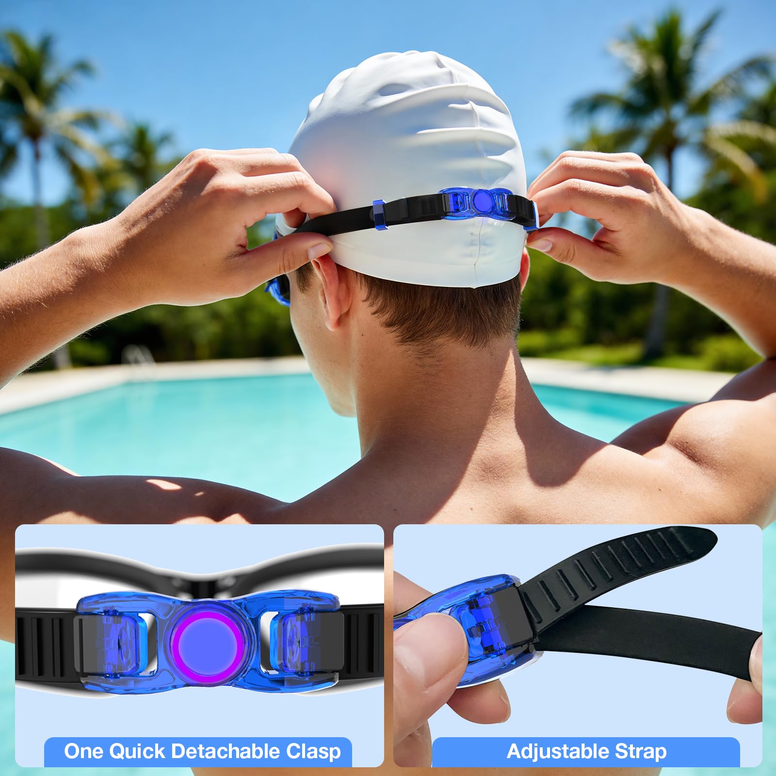 MAMBAOUT Gafas de natación, paquete de 2 gafas de natación antivaho, sin fugas, protección UV para hombres, mujeres, adultos y jóvenes