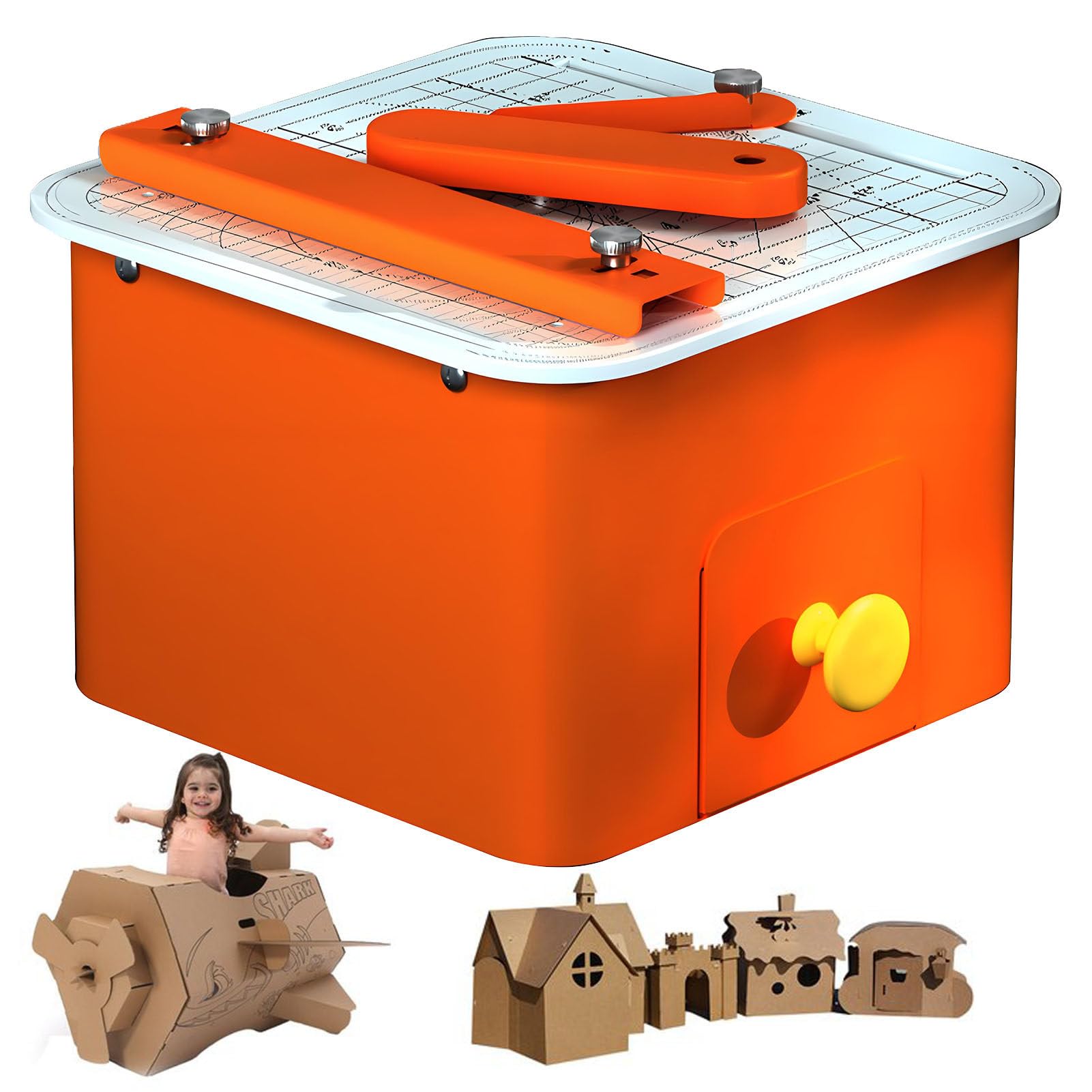 ROGHA Safe Cardboard Cutter for Kids,DIY Cardboard Cutter Tool Kit with Scrap Drawer,Electric Chomp Saw with Bladeless Technology for 3D Models & School Projects,Educational Craft Tool