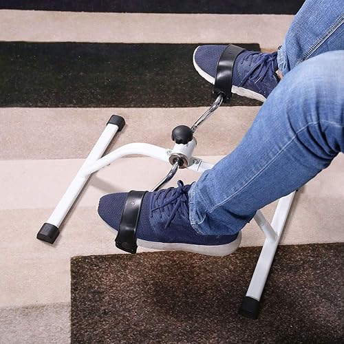 Miniatura 6 de Semme Mini bicicleta de ejercicio, portátil debajo del escritorio, pedal ejercitador de ciclo de pies y brazos y piernas para mujeres y hombres