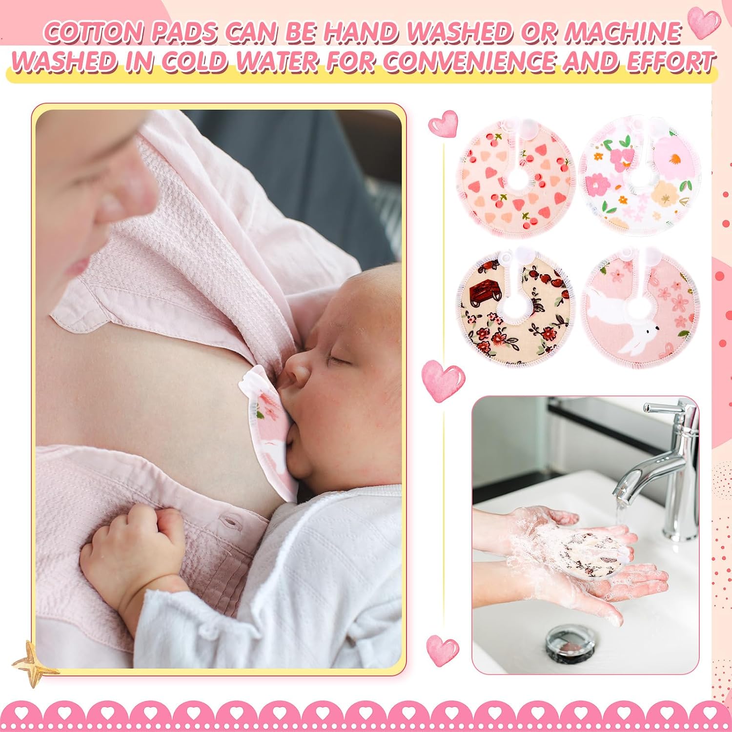 Threlaco 48 Pcs Gtube Button Covers Feeding Tube Pads Holder Abdominal Reusable Accessories Peg Tube Soft Absorbent Breast Feeding Pads Breastfeeding Support Nursing Care Stay Dry(Flower)