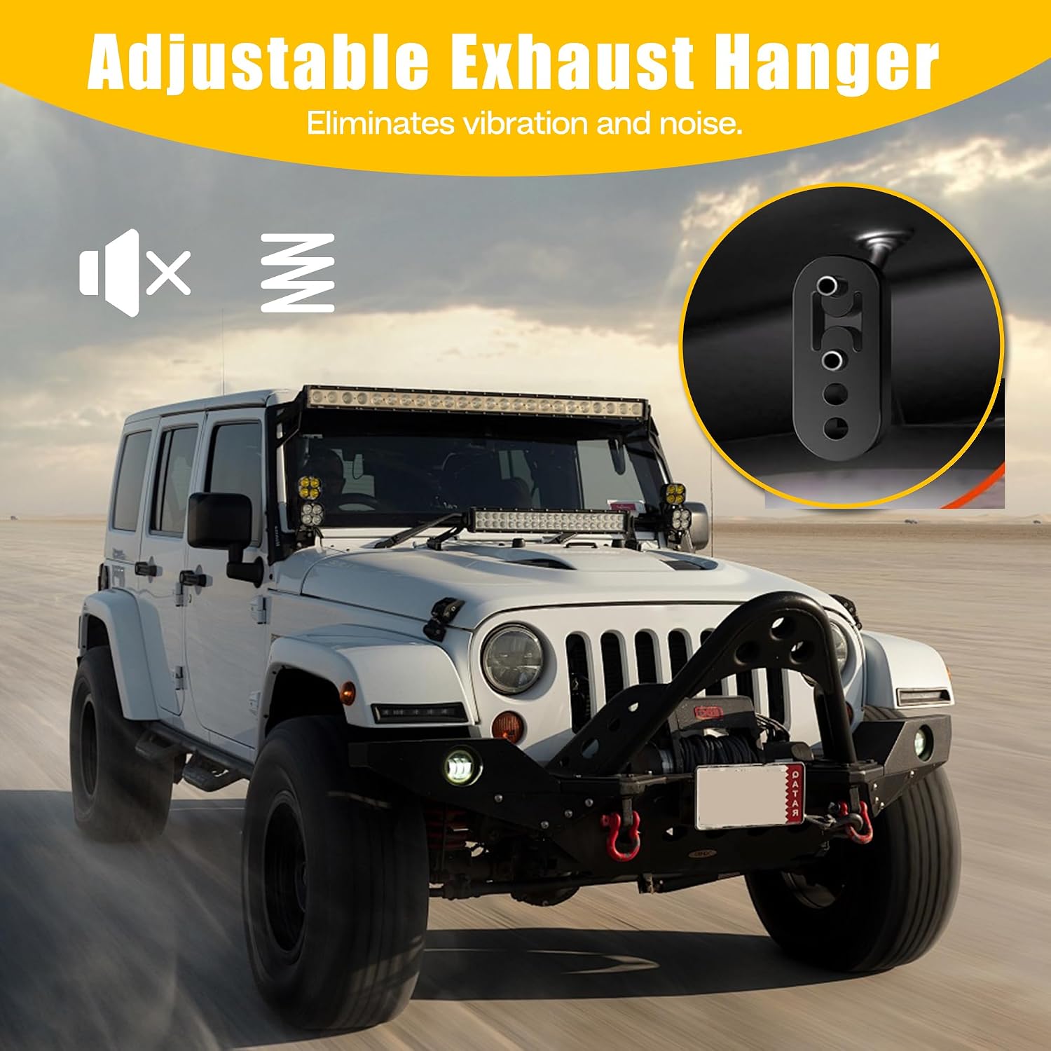 Rubber Exhaust Hanger, Heavy-Duty Muffler Support Bushing, 4 Holes (0.47 Inch), High-Density Tailpipe Damping Hanger (2PCS, Black)