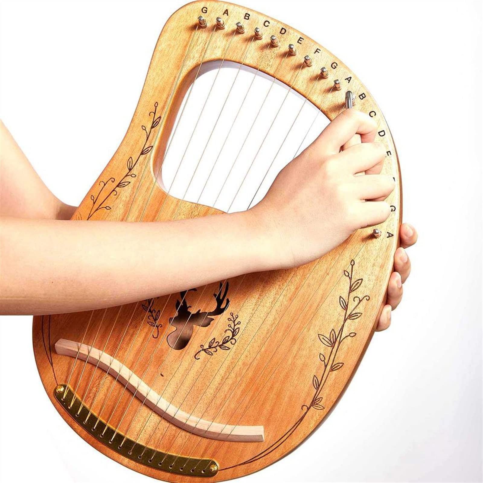 Harfen 16-saitige Harfe Tragbare Mahagoni-Leier-Harfe Anfänger Mahagoni 16-saitiges Harfen-Musikinstrument (Color : 3/4)