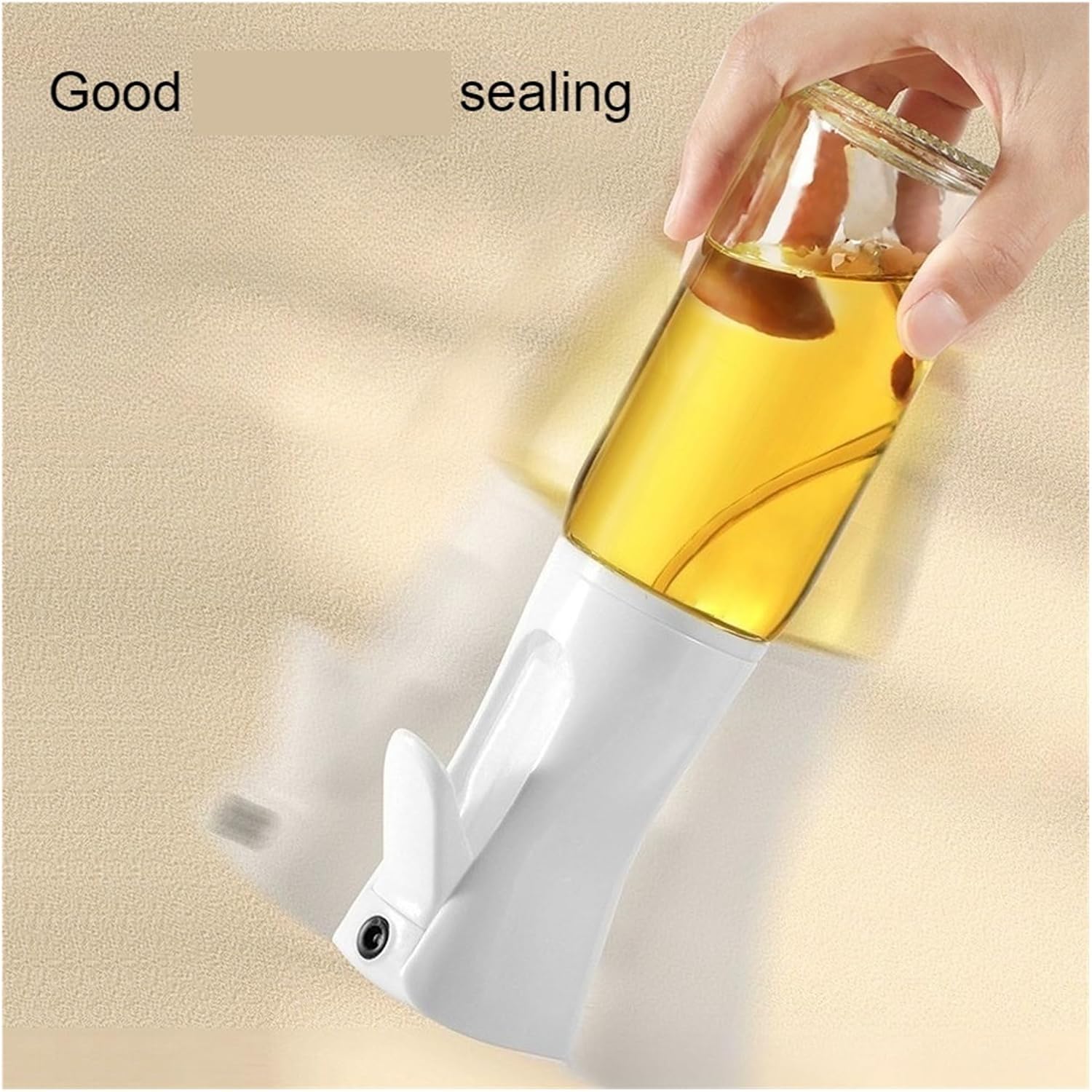 220ml Oil Spray Bottle, Kitchen Cooking Oil Dispenser for Baking, BBQ, Camping - Refillable Sprayer for Oil, Vinegar, Soy Sauce (1-Pack)(Black)