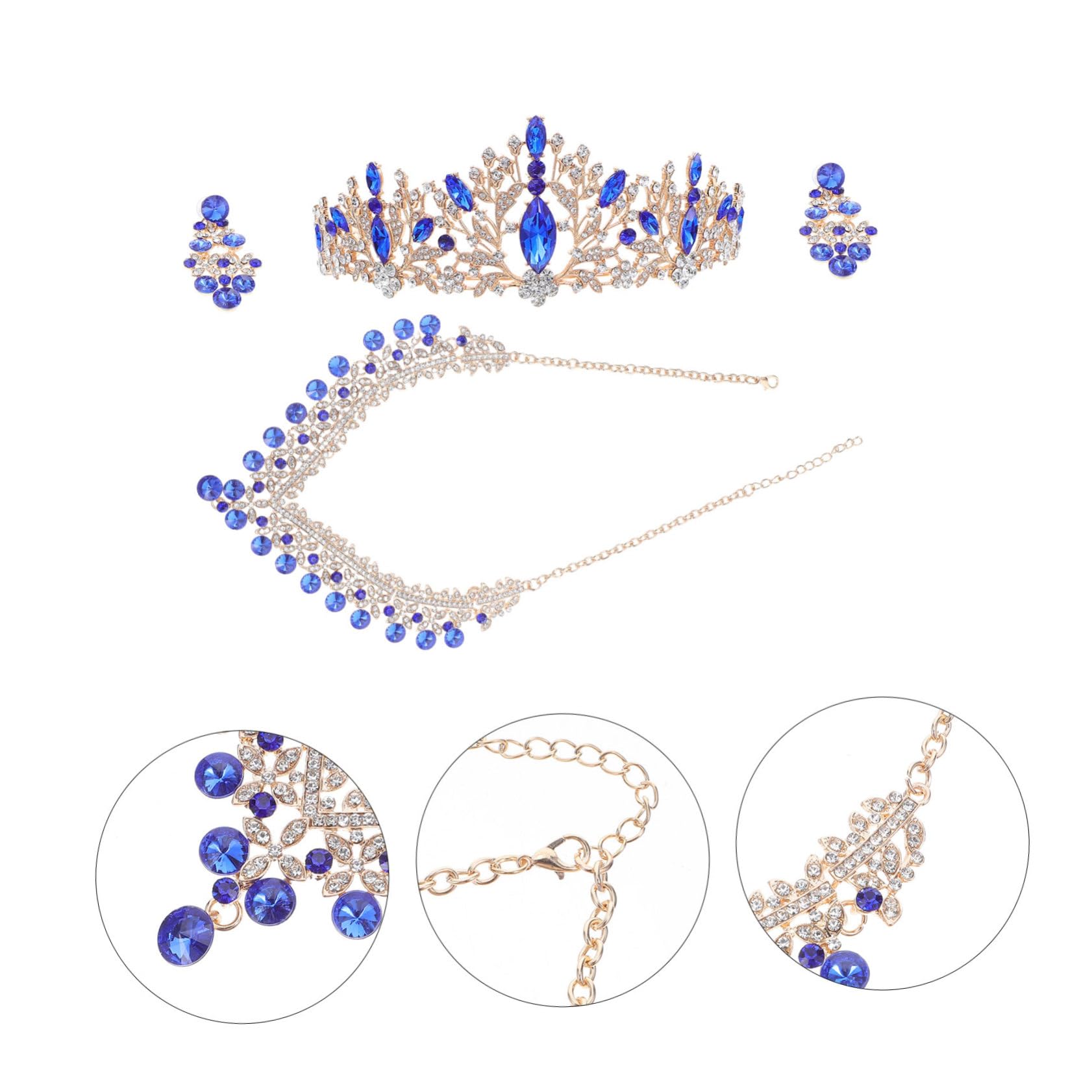 Conjunto de Joyas de Novia 1 Set de Aleación Rhinestone Azul