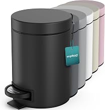 Engelbach® Bathroom Bin Black 3 L – Pedal Operated Cosmetic Bin | Tight fitting lid including removable inner bucket - high-quality steel pedal bin
