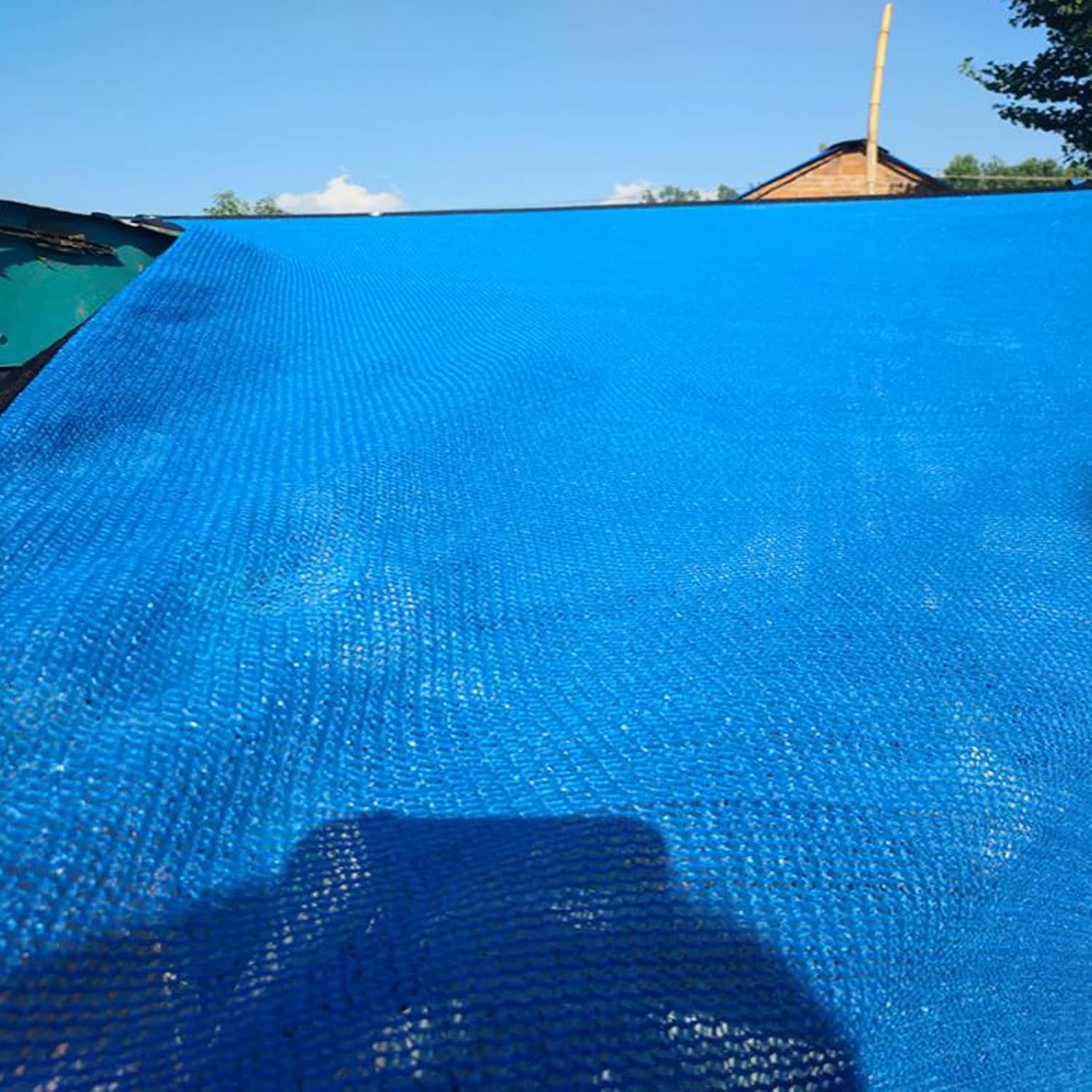 LIGUOYI Blue Canopy Awning Patio Covers for Shade, Tear Proof 80% UV Super Durable Rectangle Sun Shade Sail, Shade Canopy Water & Air Permeable, for Yard Garden Outdoor Patio Shade Canopy