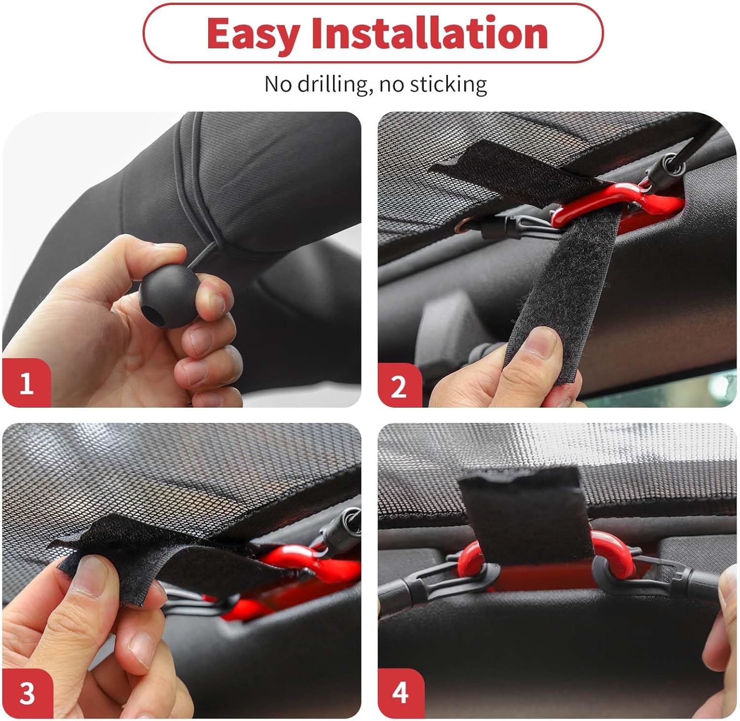 Linskip Sun Shade Compatible with 2007-2017 Jeep Wrangler JK 4 Door, Full-Body Mesh Sunshade Bikini Top Cover for Jeep JK Exterior Accessories(Flag)