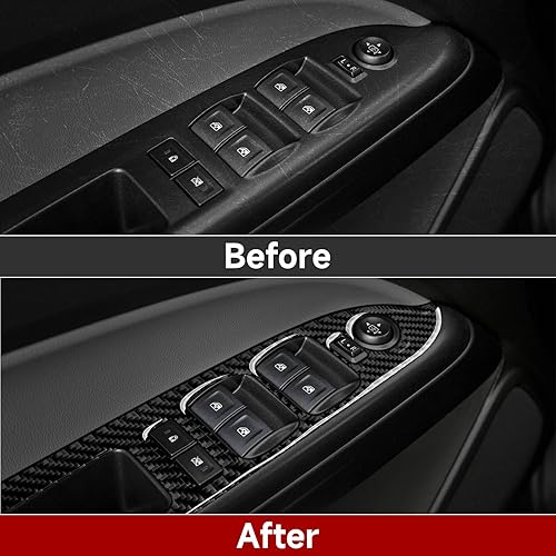 Miniatura 3 de Adhesivo de fibra de carbono para interruptor de elevalunas de automóvil, compatible con Chevrolet ColoradoGMC Canyon 2015 2016 2017 2018 2019 2020