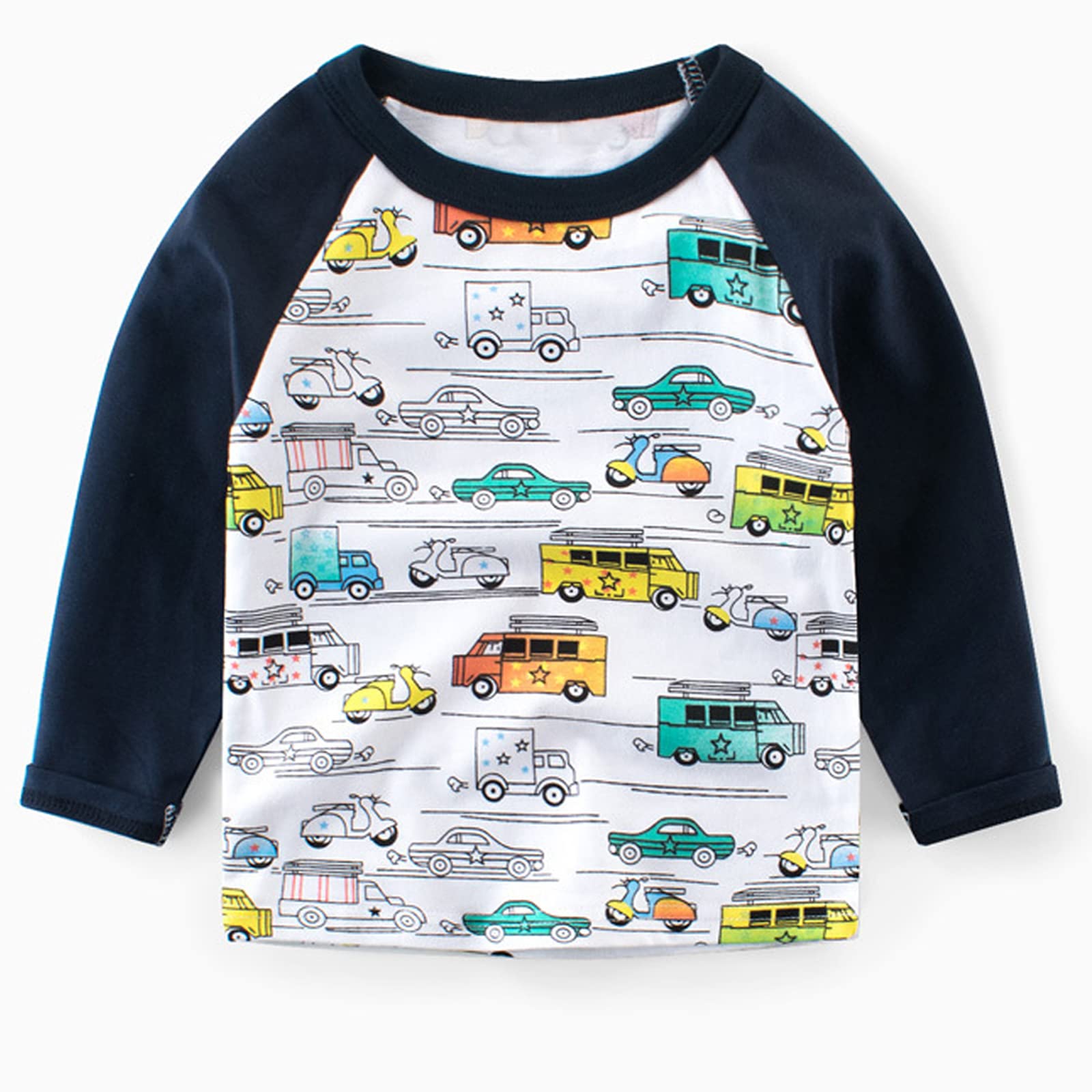 Supfans Toddler Boys Long Sleeve T-Shirts Casual Bambini e Ragazzi (Pacco da 3)