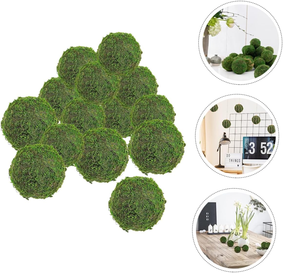 14pcs Decorative Balls for Vases Wedding Faux Grass Spheres for Indoor Filler Beautiful Centerpieces Planter Decoration