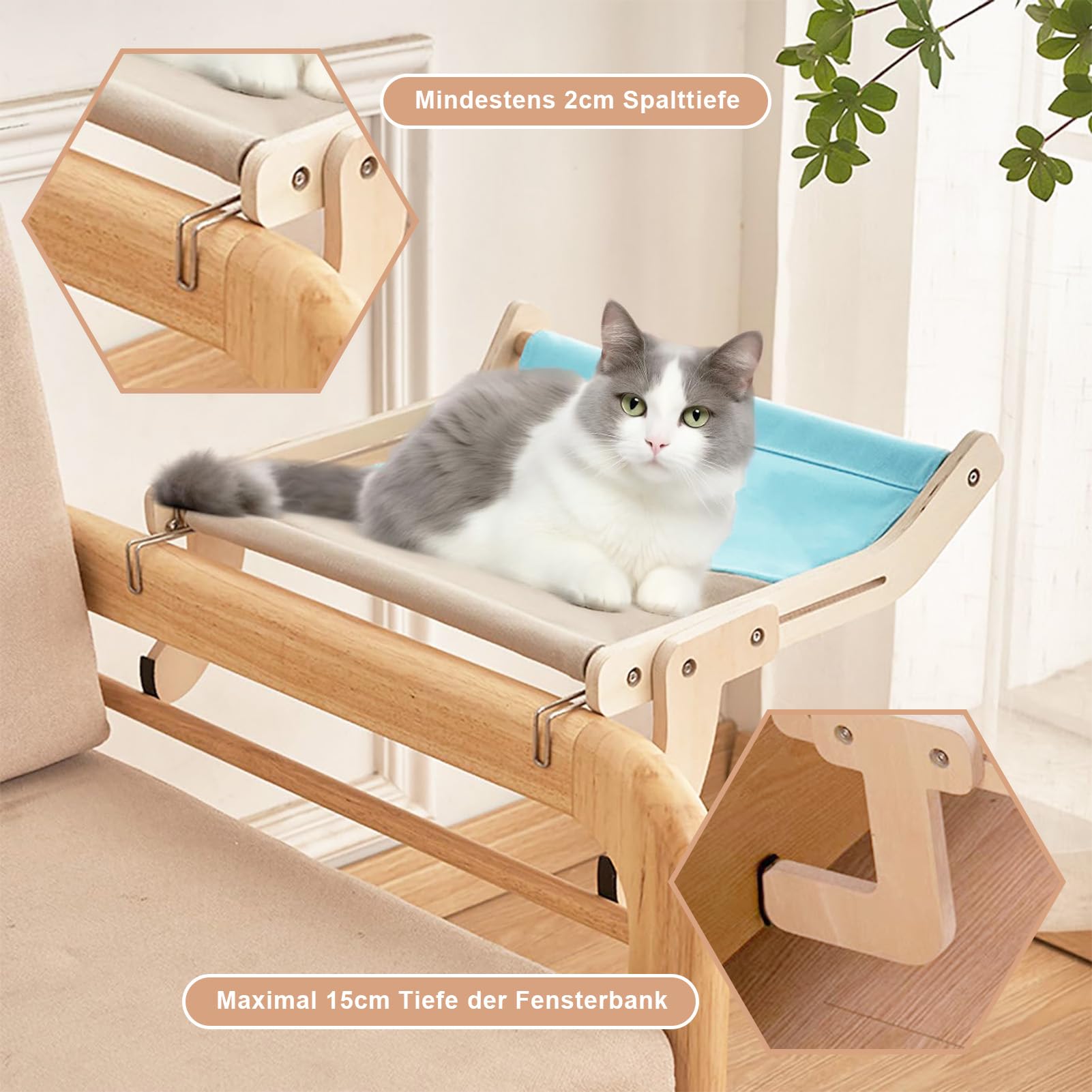 Amaca Da Finestra Per Gatti Fino A 18 Kg - Amaca Termosifone Regolabile, Comoda E Sicura - Foto 5