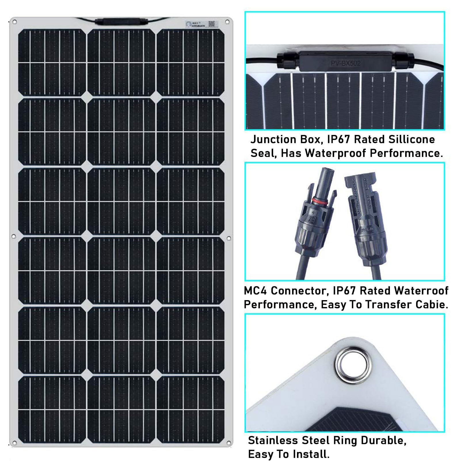 Kit pannello solare 800W monocristallino flessibile con controller 60A per casa caravan barca