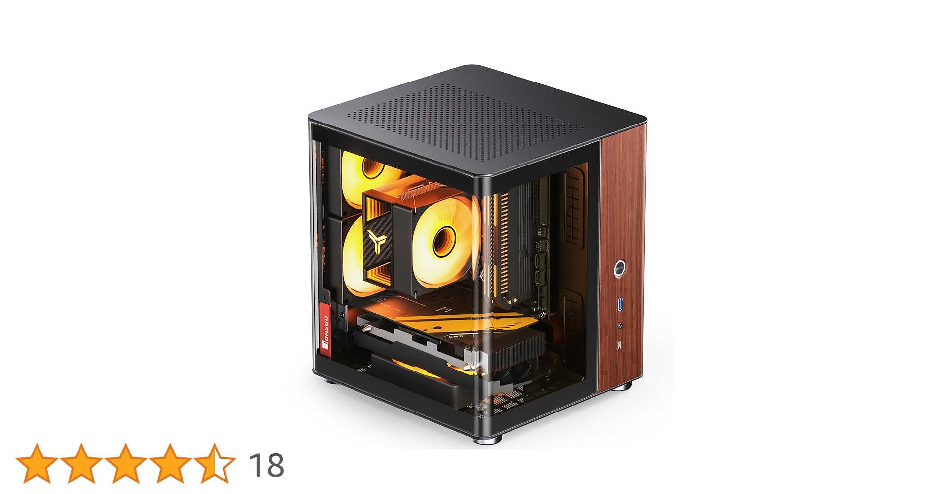 JONSBO TK-0 Black ITX Mini Tower PC Case, Hyperboloid Glass