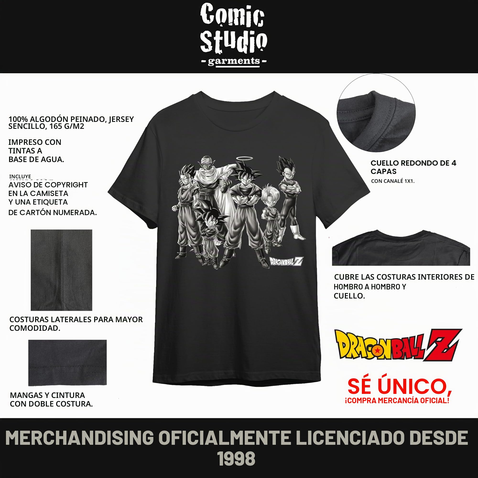 Dragon Ball Z Camiseta | Artículo Licenciado Oficial | Goku Ultrainstict | Negro | XL