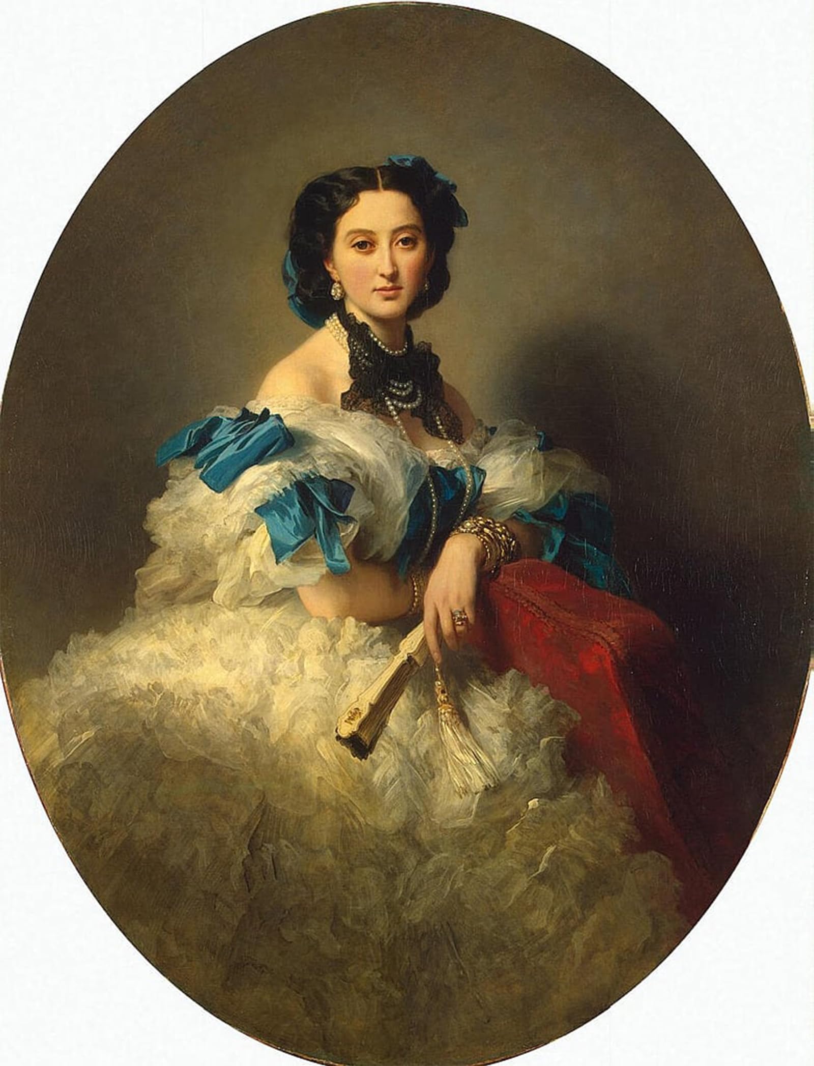 ARTXLXXBN Famous Art Print Poster Vintage Wall Art Portrait of Countess Varvara Musina Pushkina by Xaver Winterhalter Canvas Art Poster for Home Decor 60x90cm