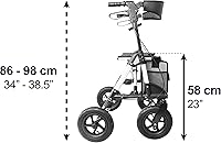 Vista 4 de KMINA KMINA PRO - Andador todo terreno con neumáticos de 10 pulgadas, andadores plegables al aire libre para personas mayores con asiento, altura