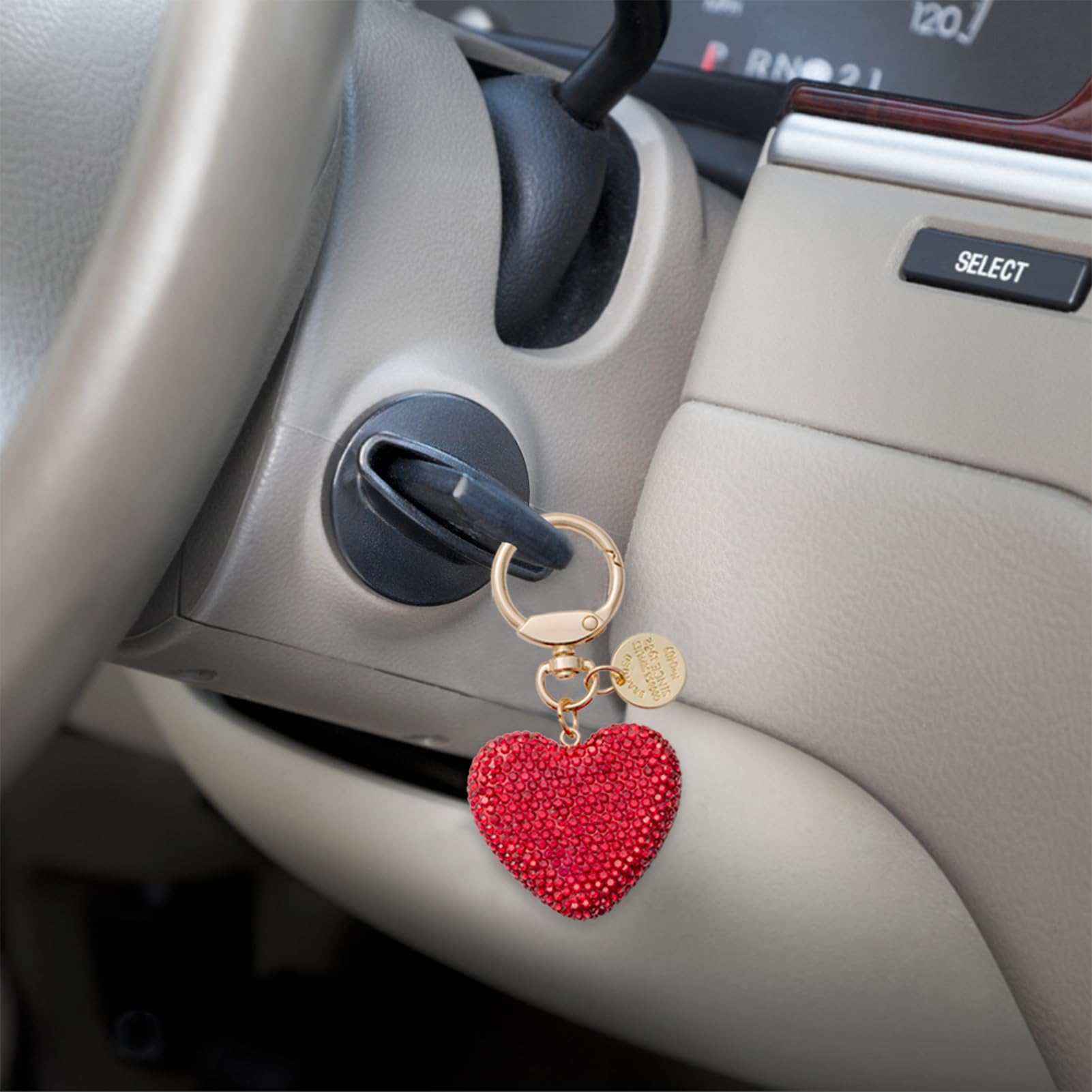 CHUQING Portachiavi a forma di cuore Portachiavi per auto Portachiavi con strass glitter Regalo per coppie, San Valentino, Natale