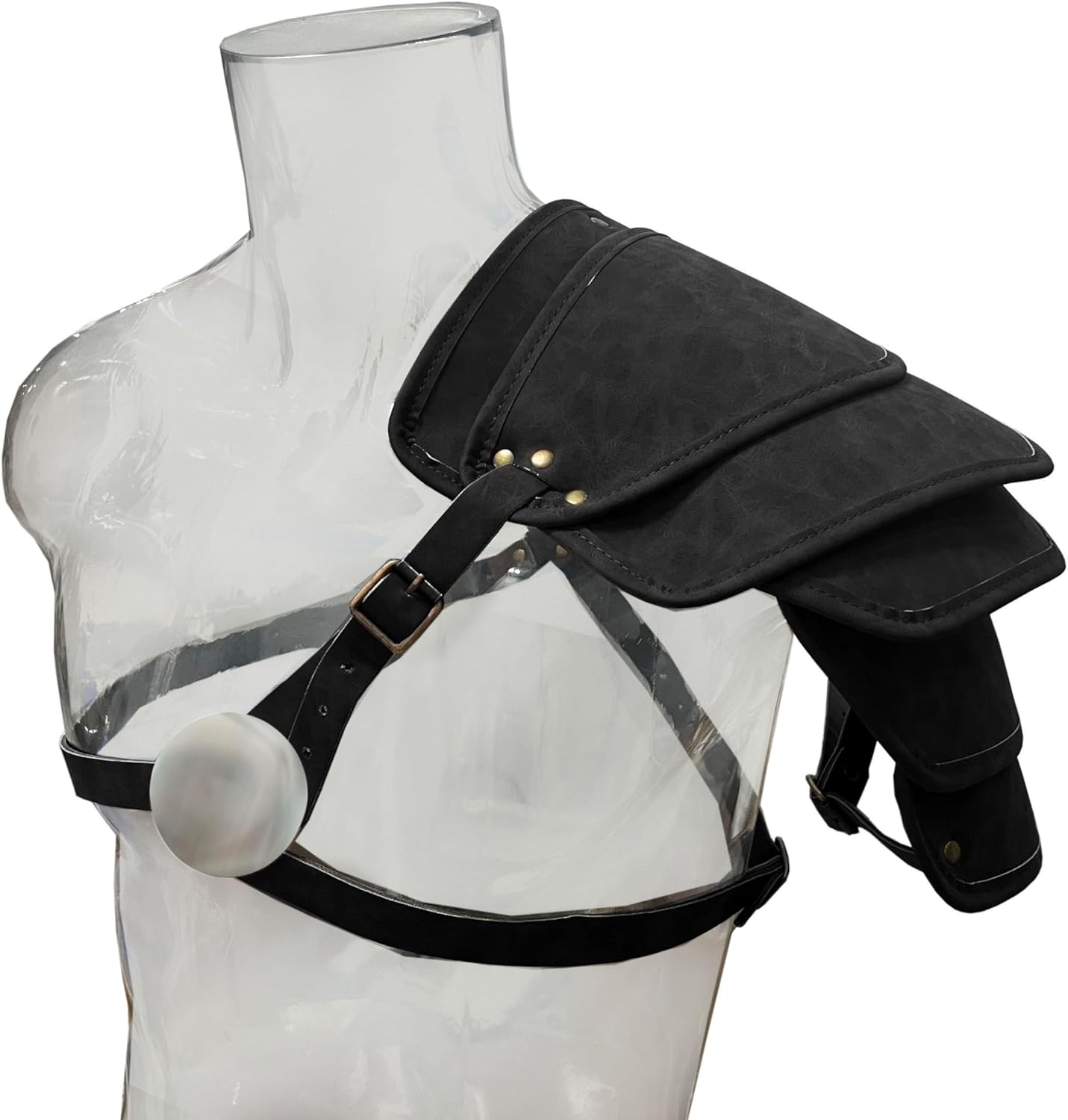 Medieval Shoulder Armor Thickened Faux Leather Adjustable Pauldrons for LARP Halloween Party - Image 3