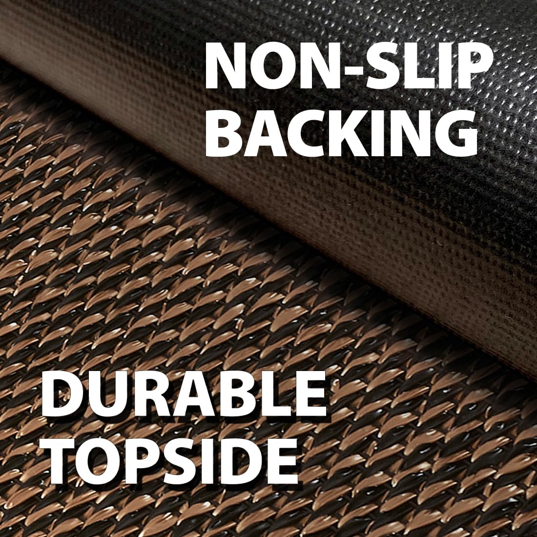 STORESDECO Tappeto vinilico in tessuto intrecciato di alta gamma Lavabile antiscivolo ed extrapiatto. Tappeti Premium in materiali di altissima qualità resistenti e facili da pulire 200x250 cm Bronze