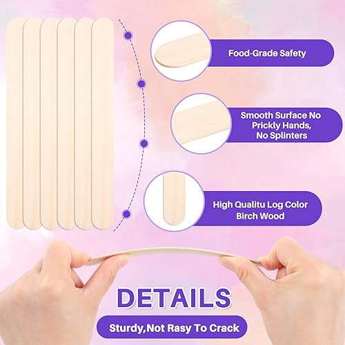 Miniatura 3 de Sintuff 5000 palitos de madera grandes de madera de álamo para manualidades, palitos de madera de 6 pulgadas, palitos de helado de madera