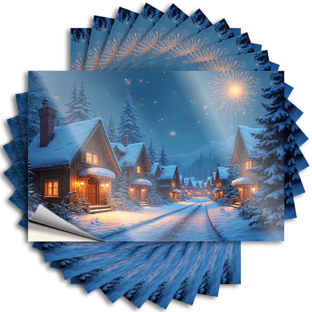 Girly Decals, Waterproof Laptop Winter Wonderland: A Snowy Night in The Village | Funny Quote Exterior Decals(12X18CM)