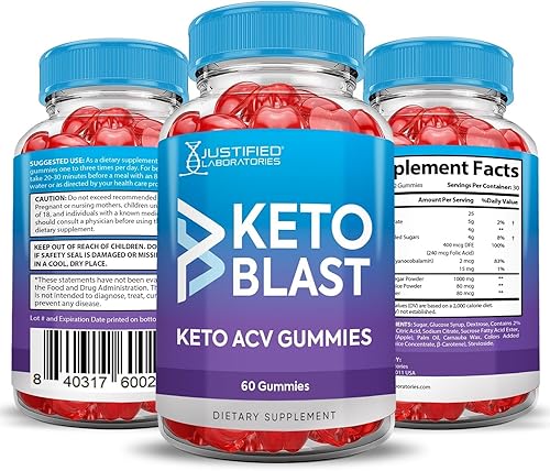 Miniatura 7 de Gomitas de vinagre de sidra de manzana, 1000 mg Keto Blast Keto ACV, fórmula avanzada formulada con jugo de remolacha de granada en polvo B12 vegano