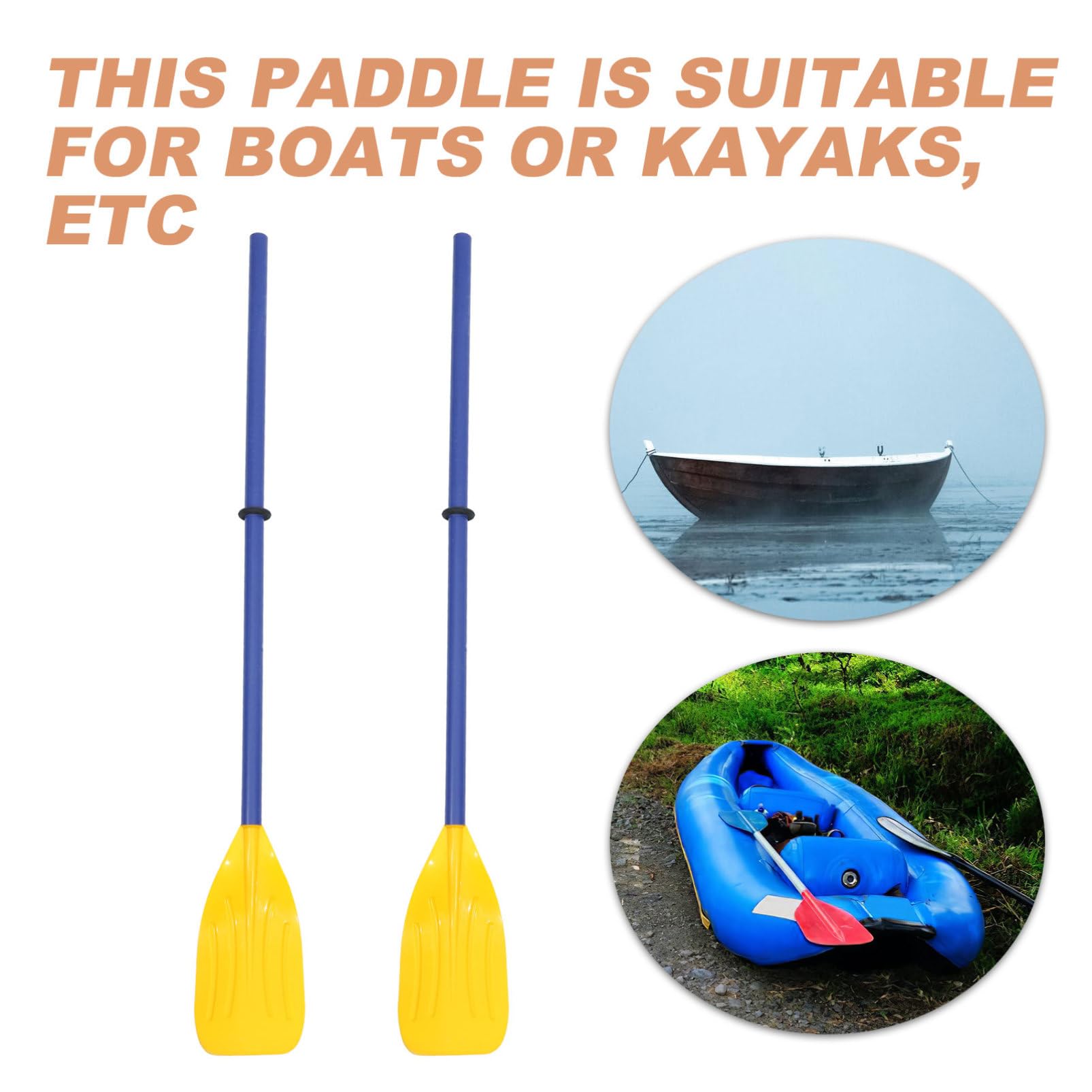BESPORTBLE Coppia di Pagaie Pieghevoli da Kayak in Plastica ABS Staccabili | Impugnatura Antiscivolo, Superficie Antiscivolo, Leggere, Facili da Usare, per Fiume, Rafting e Canoa