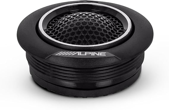 Alpine S-S10TW S-Series 1 Silk Dome Tweeter Set | Smooth natural highs for factory audio upgrades, clean treble detail, pairs with crossovers and coaxial systems