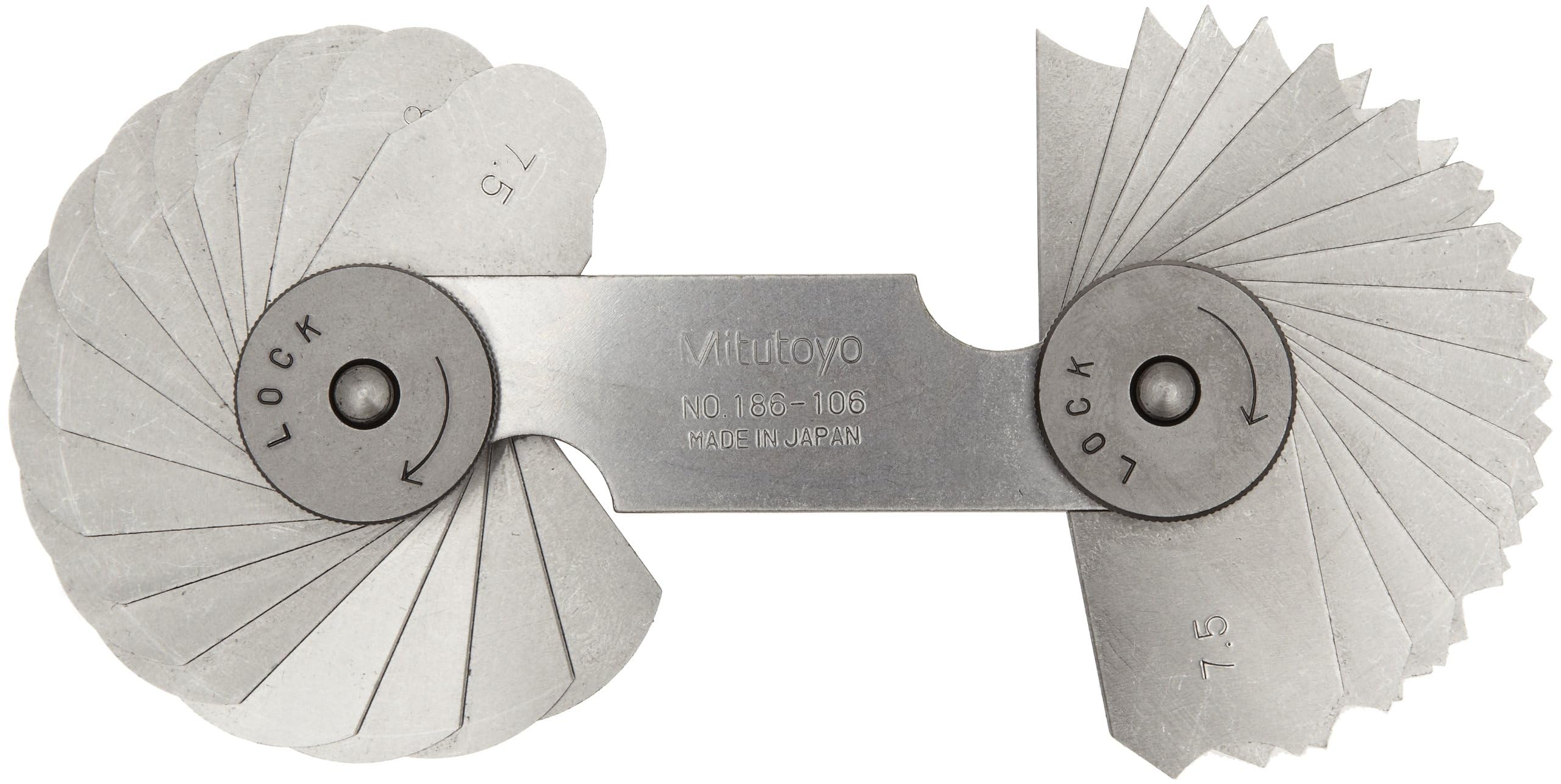 Mitutoyo 186-106 Radius Gage with 32 Leaves | High-grade stainless