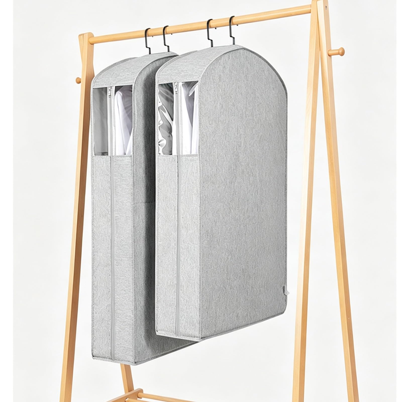 Fundas Abrigos para Colgar con Ventana Transparente, Funda Traje para Armarios Abiertos, de Ropa Abrigos, Vestidos y Chaquetas