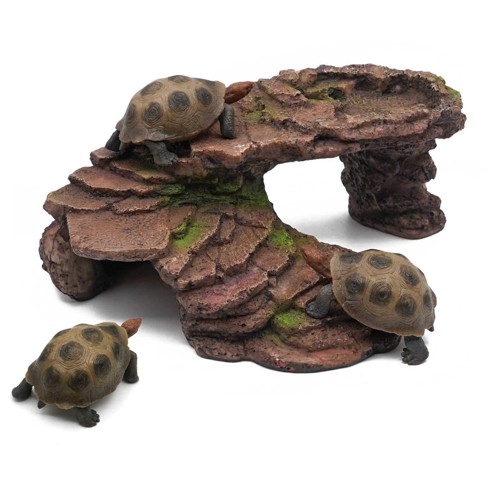 Plataforma Tortugas de Agua, Cueva para Reptiles Rampa Tortugas de Agua Descanso Terraza DecoracióN de HáBitat Para Tortuga, Tanque Cangrejo Rana Reptil Adornos Acuario