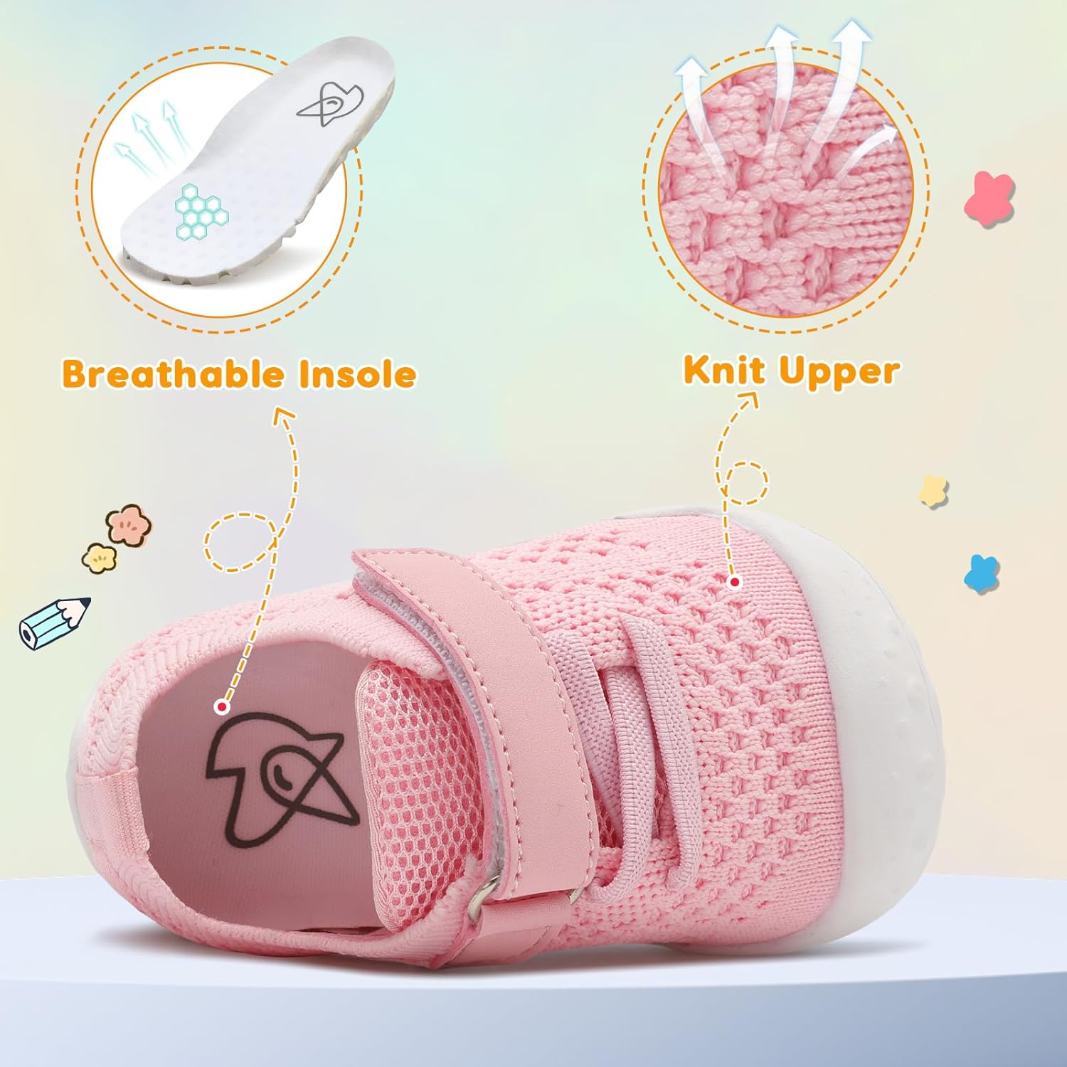 LeIsfIt Baby Shoes Girls Boys First Walking Shoes Infant Sneakers Crib Shoes Lightweight Non-Slip Shoes - Image 5