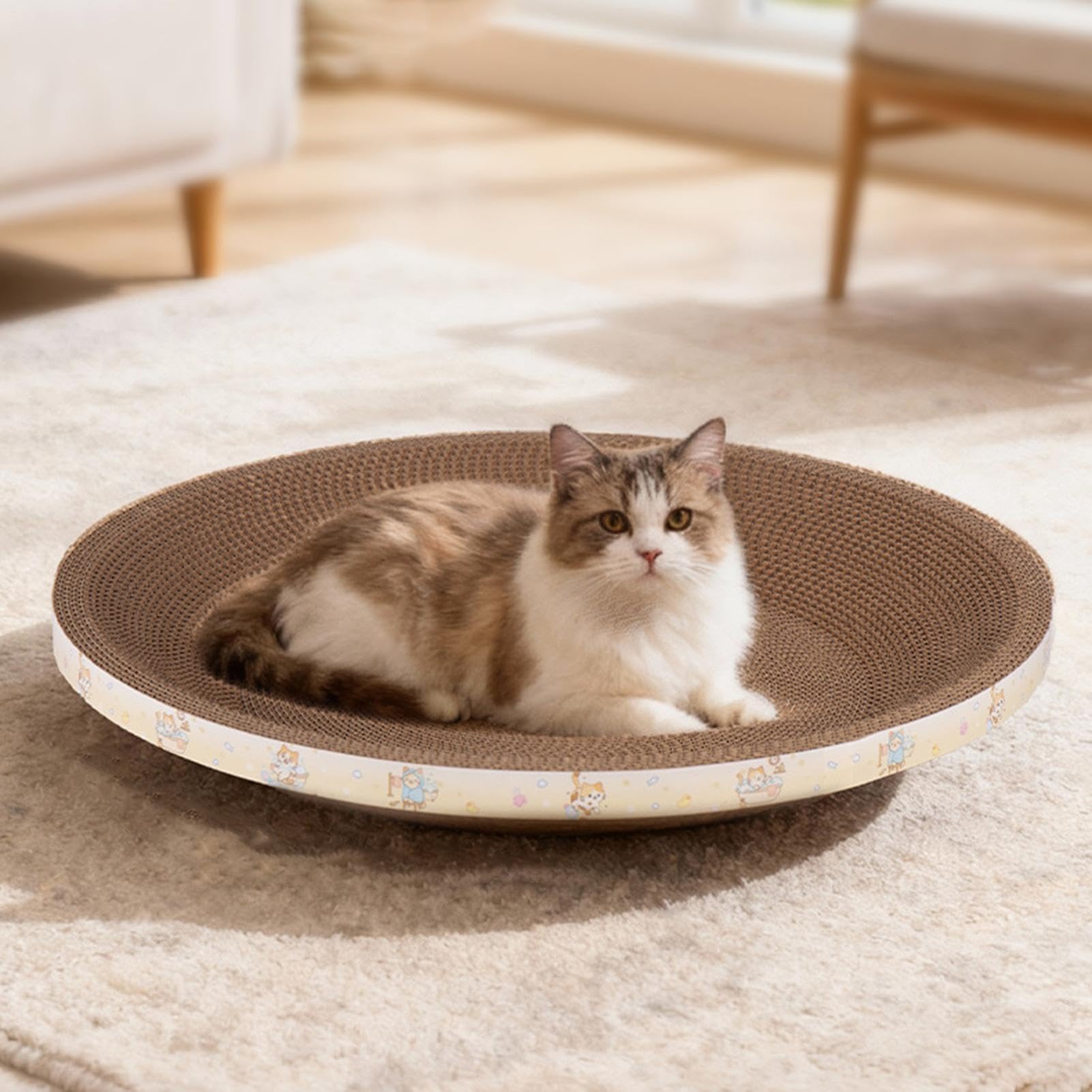 Kratzbrett Für Katzen Rundes Zubehör für Haustiere zur Krallenpflege und